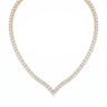 Victoria Graduated V Tennis Necklace - Gold