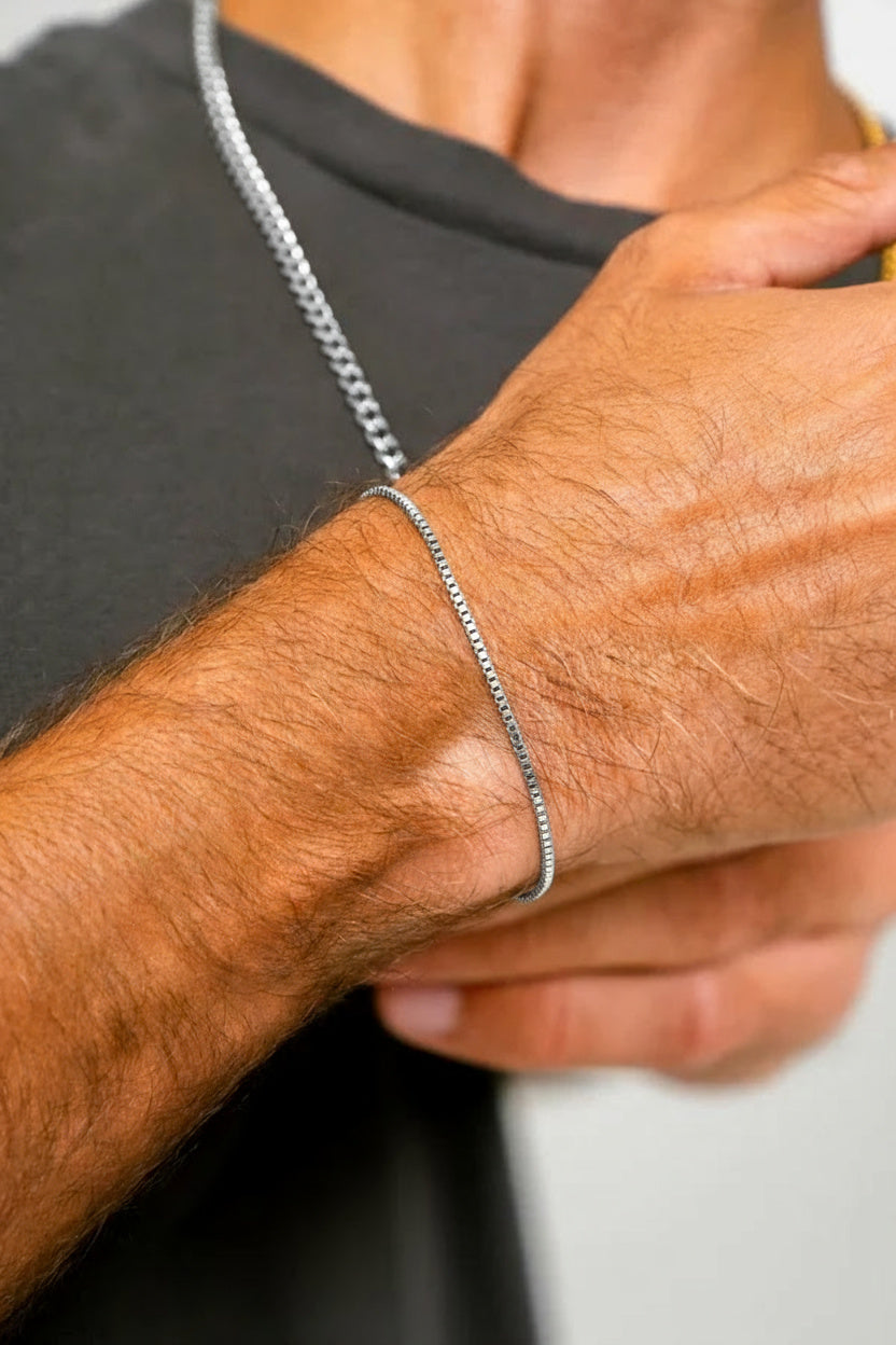 Box Bracelet 2MM - Silver