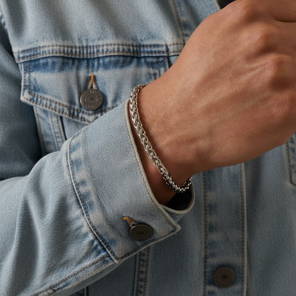 Wheat Bracelet 5MM – Silver