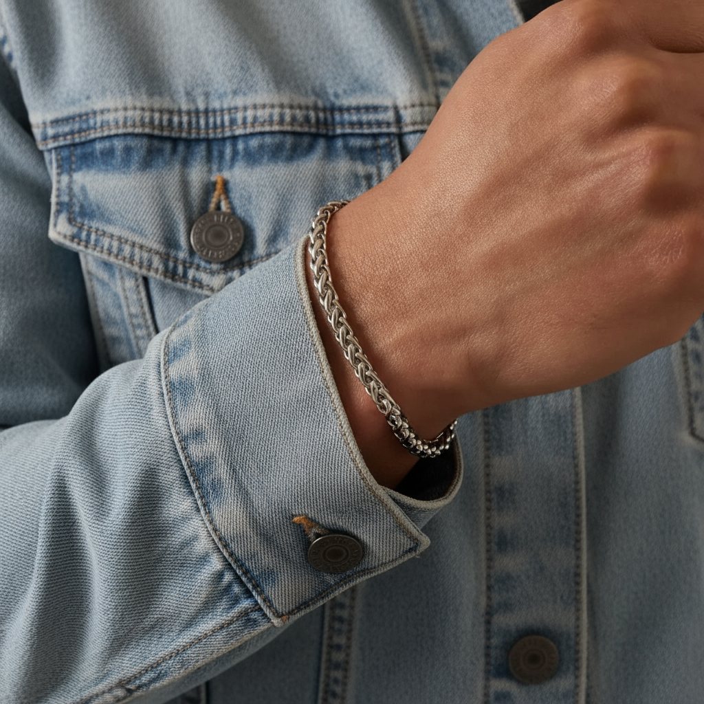 Wheat Bracelet 5MM – Silver