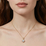 Celeste Pavé Solitaire Necklace - Gold