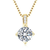 Celeste Pavé Solitaire Necklace - Gold