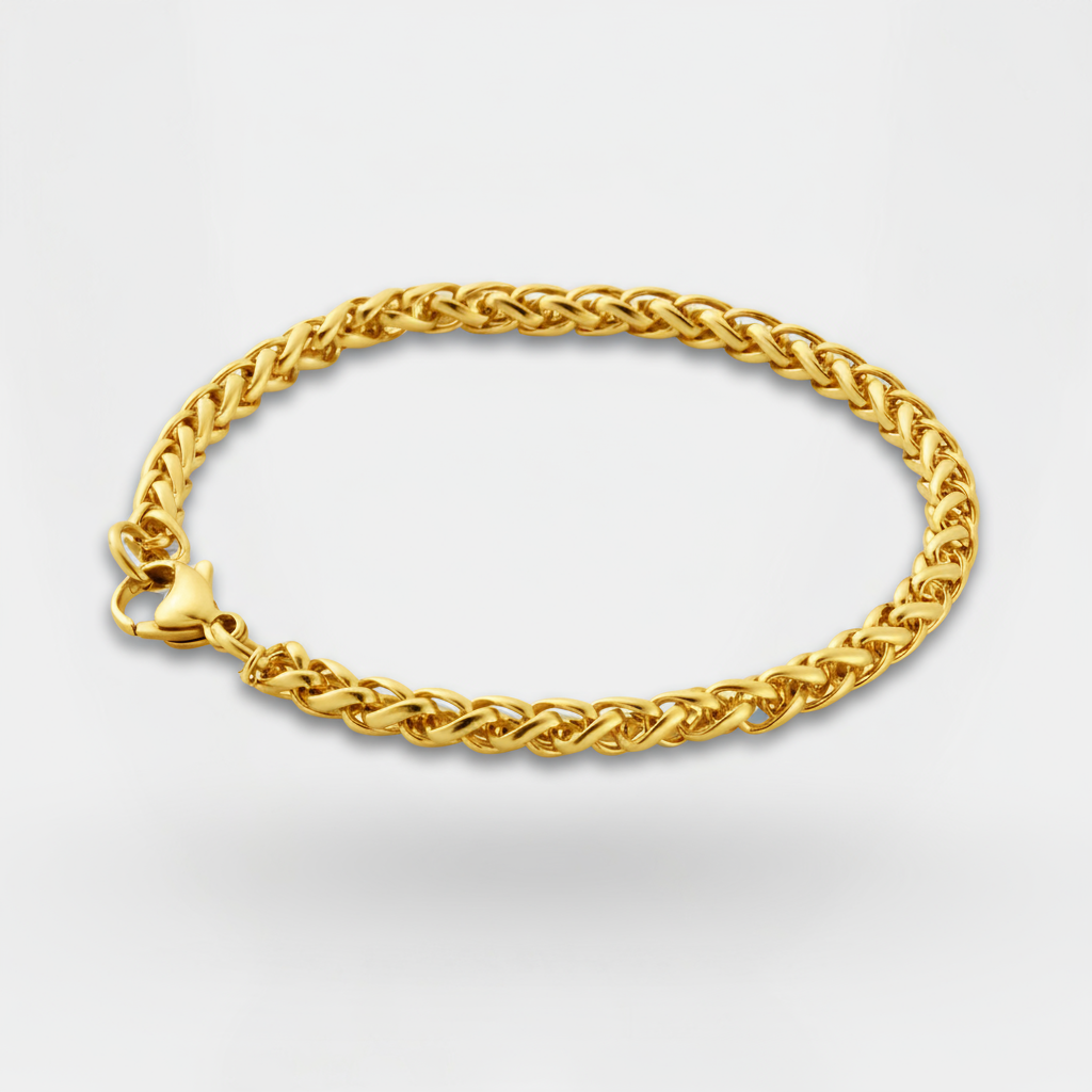 Wheat Bracelet 5MM – Gold