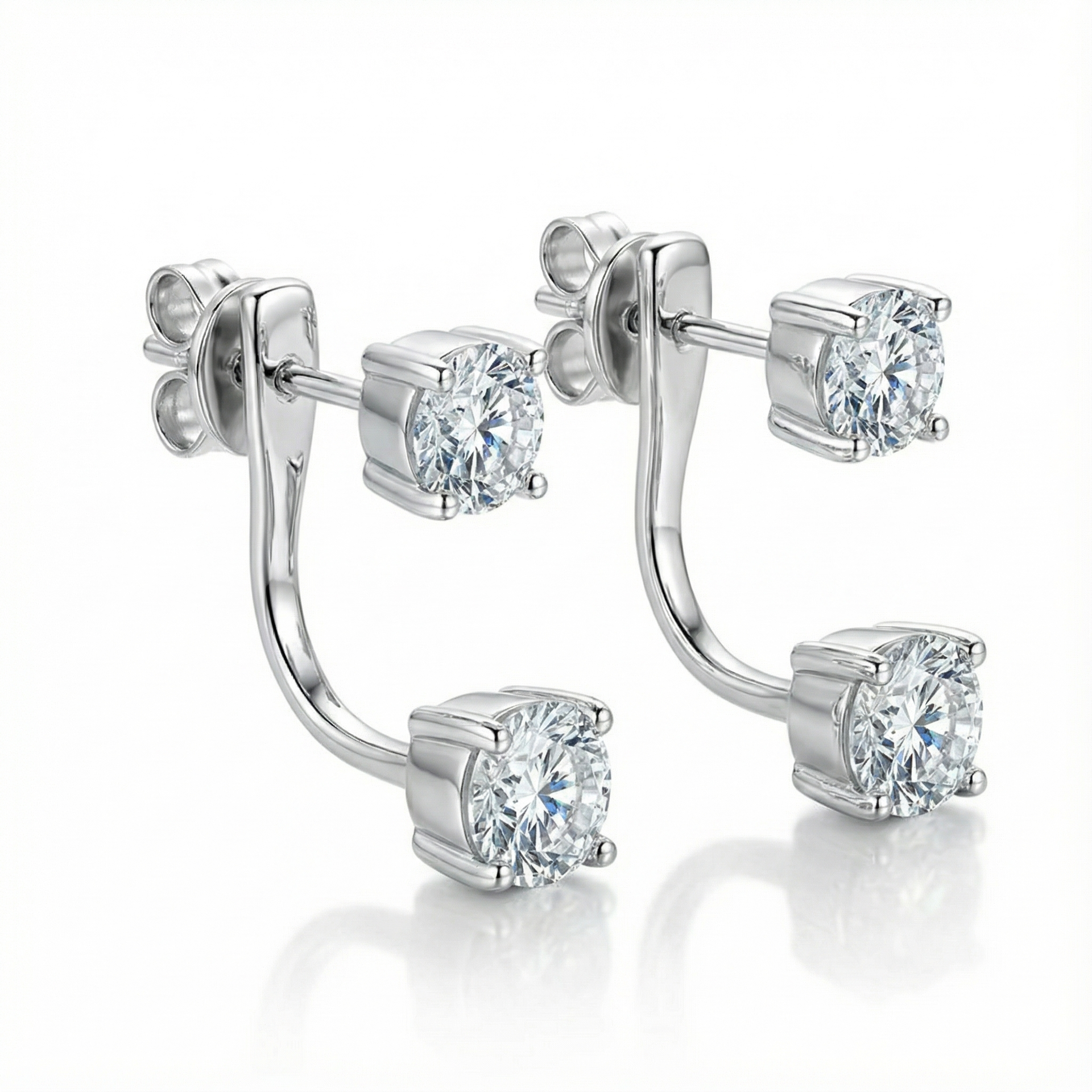 Luna Earrings - White Gold