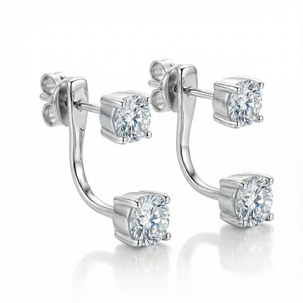 Luna Earrings - White Gold