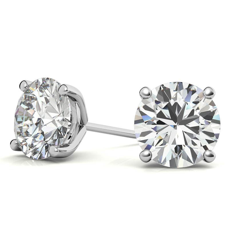 Classic Stud Earrings -  White Gold