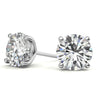 Martini Stud Earrings -  White Gold