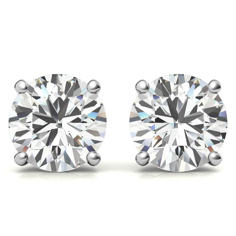 Classic Stud Earrings -  White Gold