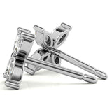 עגילים צמודים חיתוך מרקיזה - עיצוב פרח