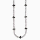 Necklace with black cross pendants on a white background