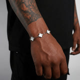 Clover Bracelet Silver – White Pearl