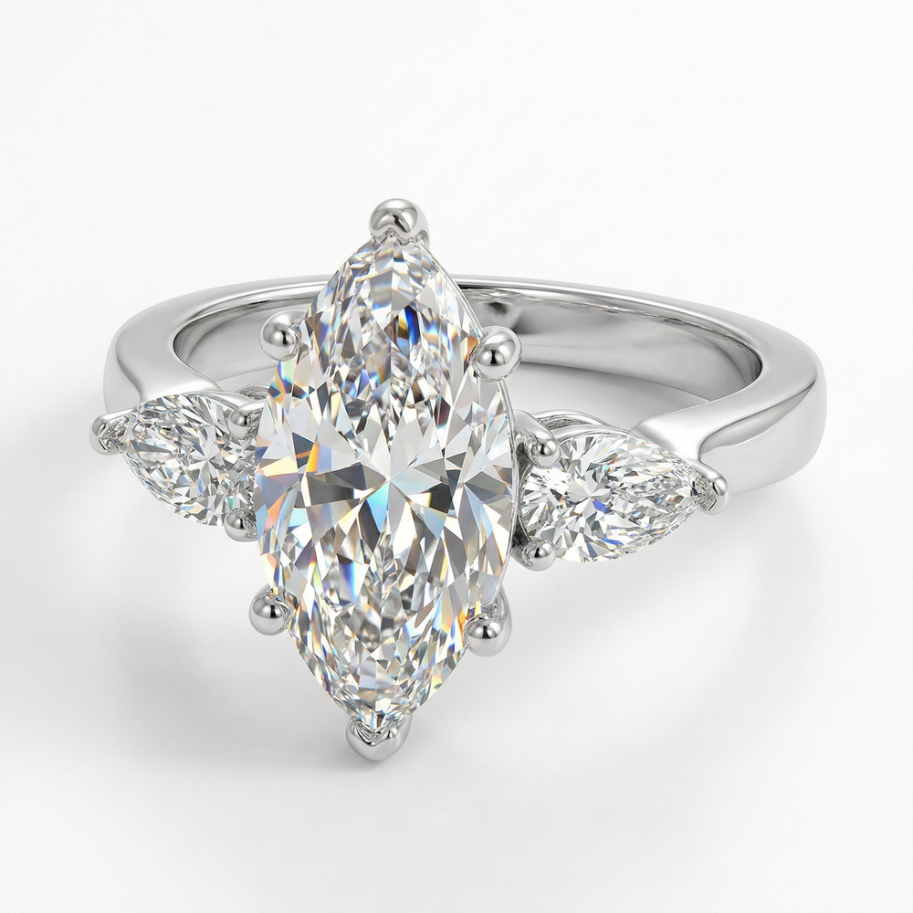 Marquise Royale Ring - White Gold