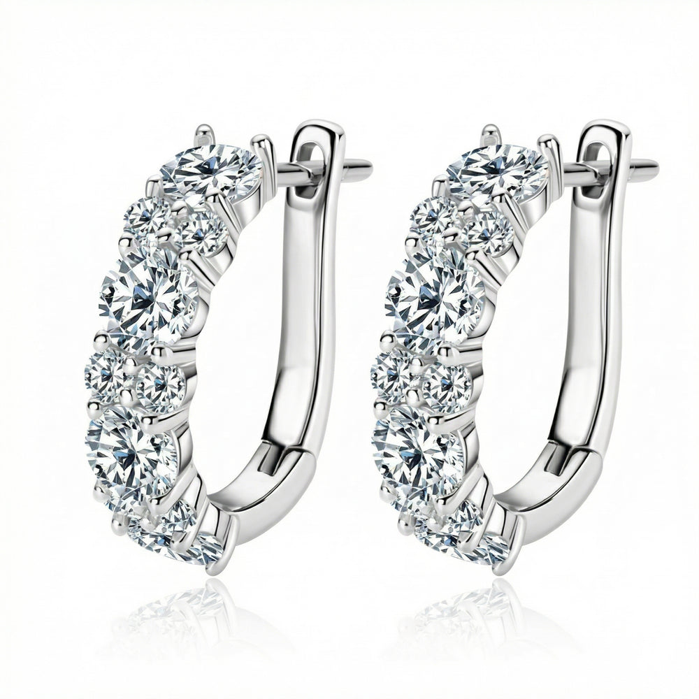 Lumiere Hoop Earrings - White Gold
