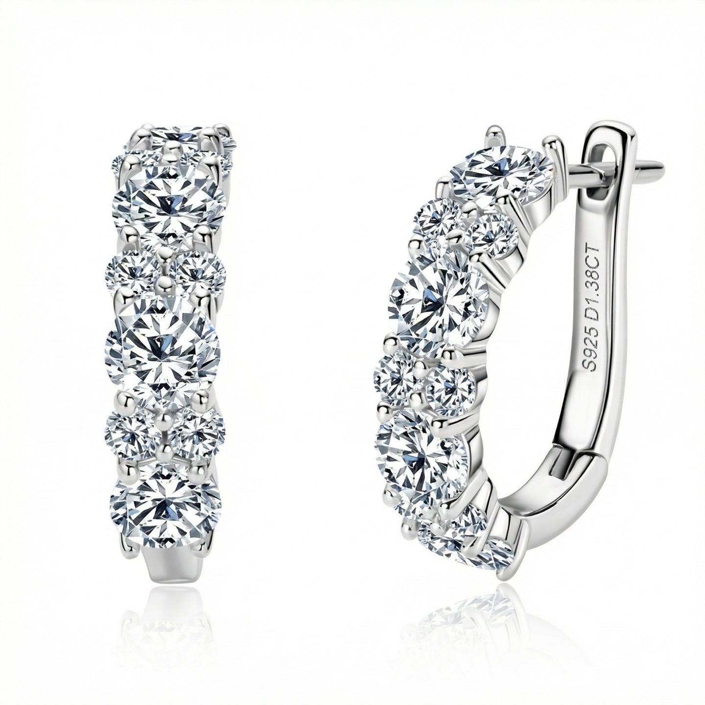 Lumiere Hoop Earrings - White Gold