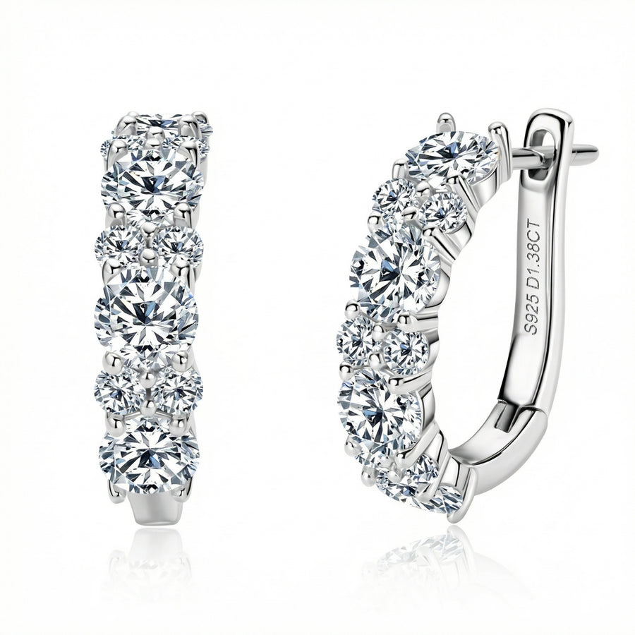 Lumiere Hoop Earrings - White Gold