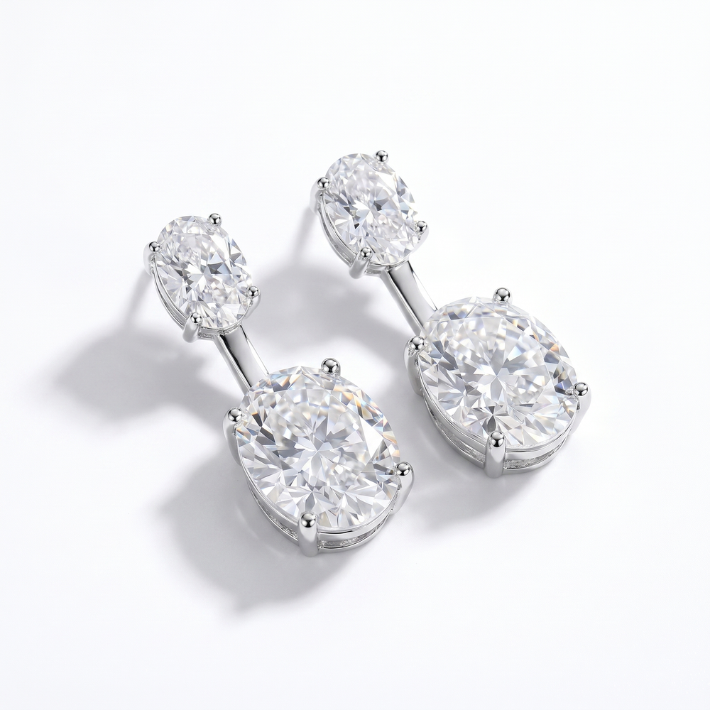 Opal Oval Drop Earrings