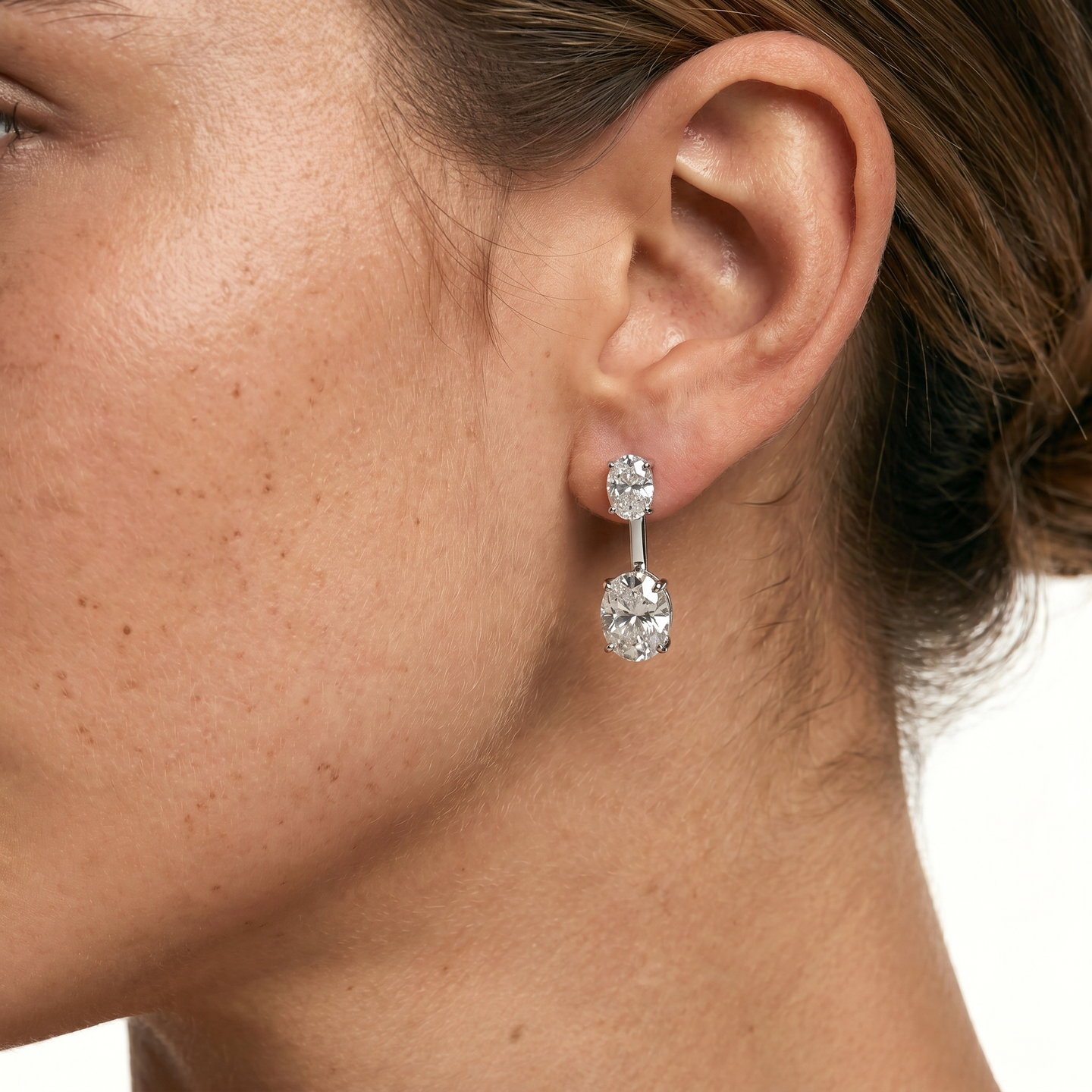 Opal Oval Drop Earrings