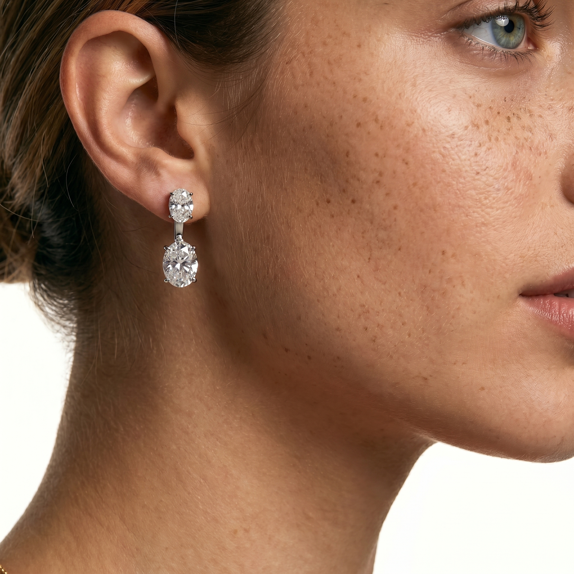 Opal Oval Drop Earrings