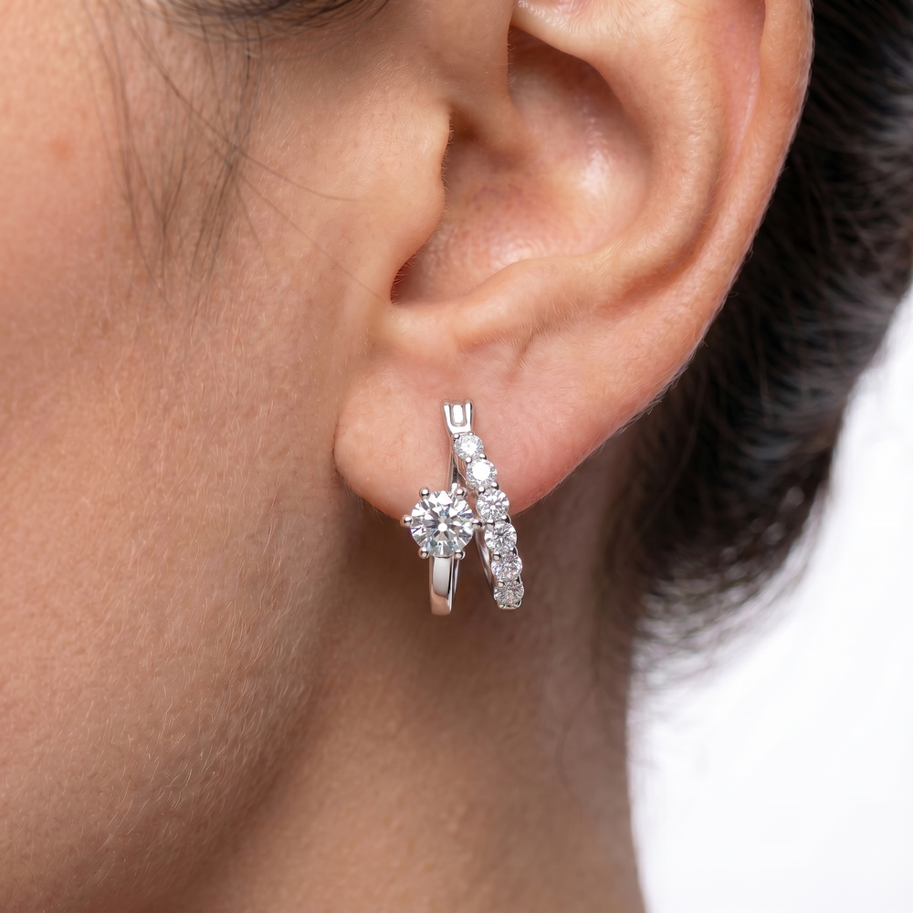 Claire Pave Hoop Earrings