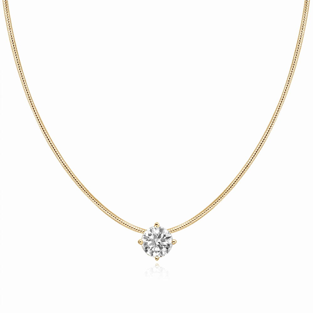 Snake Chain Pendant Necklace - Gold