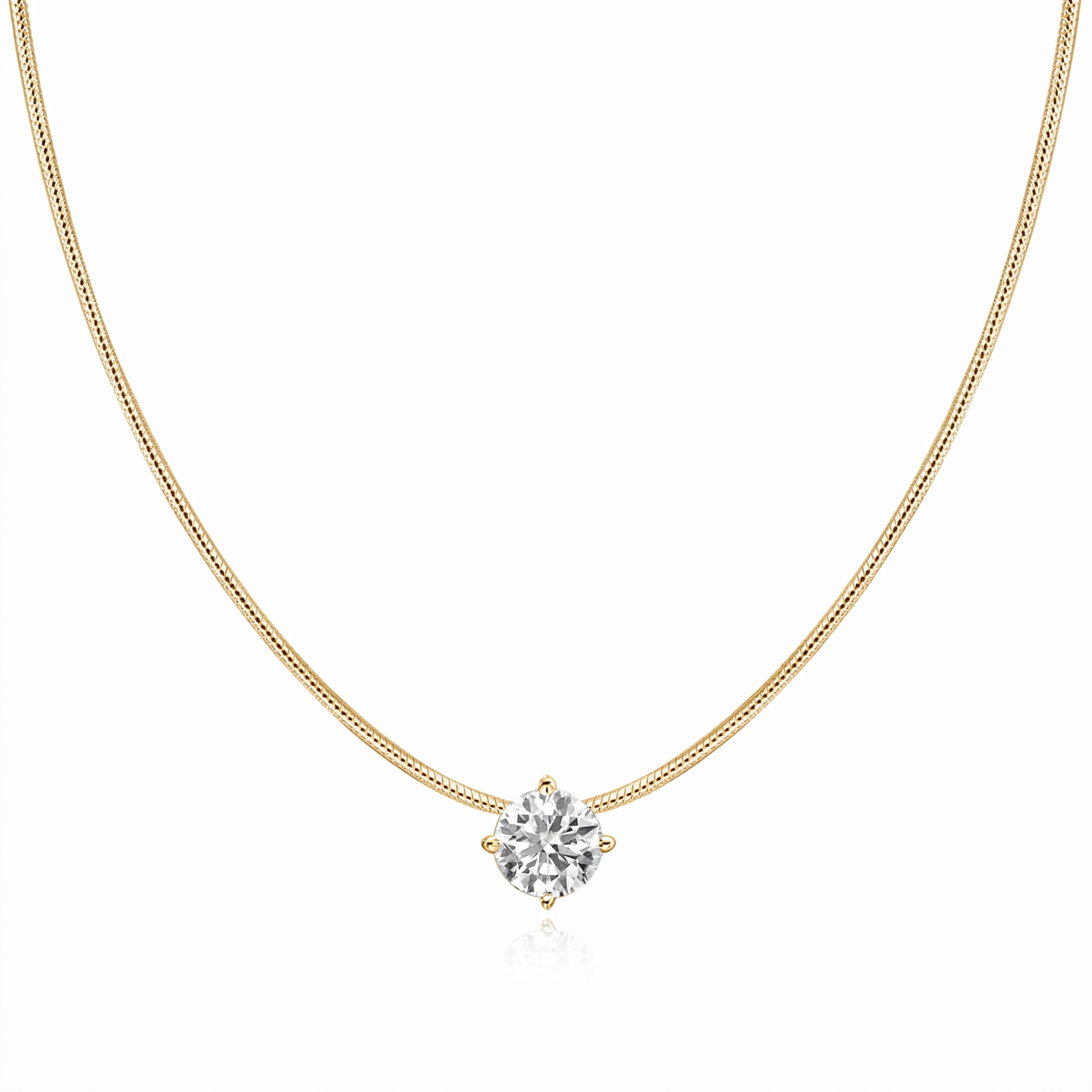 Snake Chain Pendant Necklace - Gold