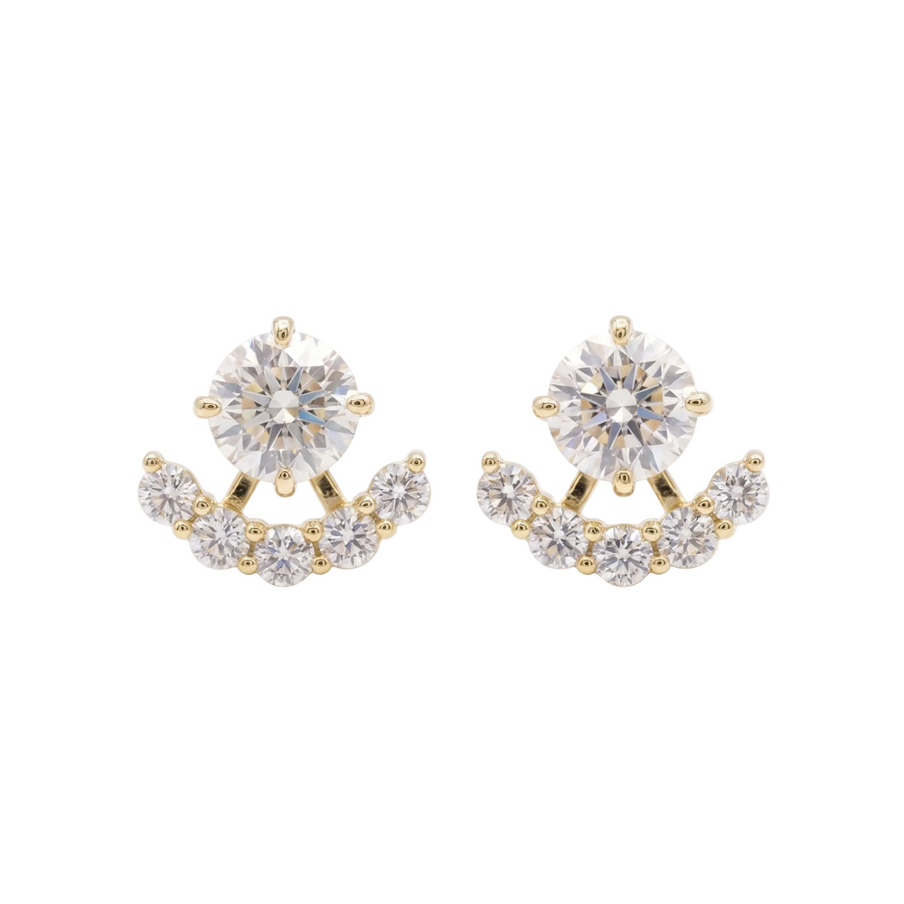 Elara Stud & Jacket Earrings - Gold