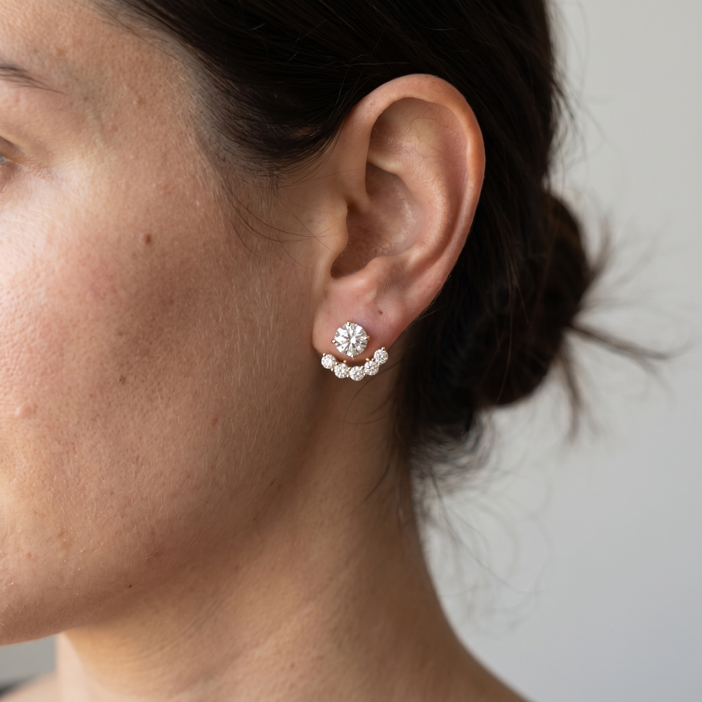Elara Stud & Jacket Earrings - Gold