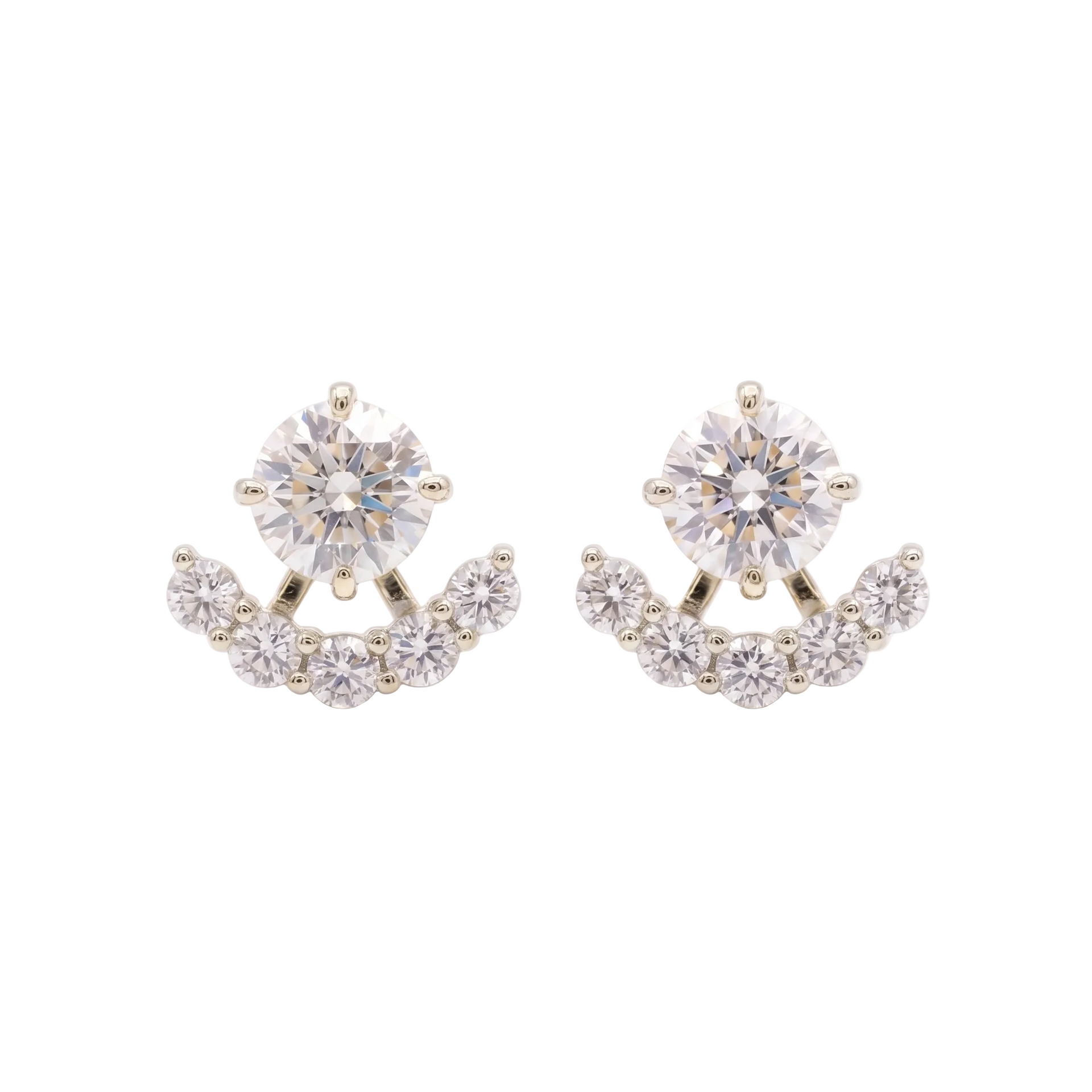 Elara Stud & Jacket Earrings - White Gold