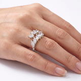 Vera Marquise Row Ring - White Gold