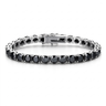 Black Tennis Bracelet - White Gold