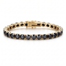Black Tennis Bracelet - Gold