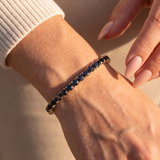 Black Tennis Bracelet - Gold