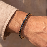 Black Tennis Bracelet - Gold