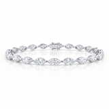 Marquise Station Bracelet - White Gold