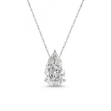 Pear Pendant Necklace - White Gold