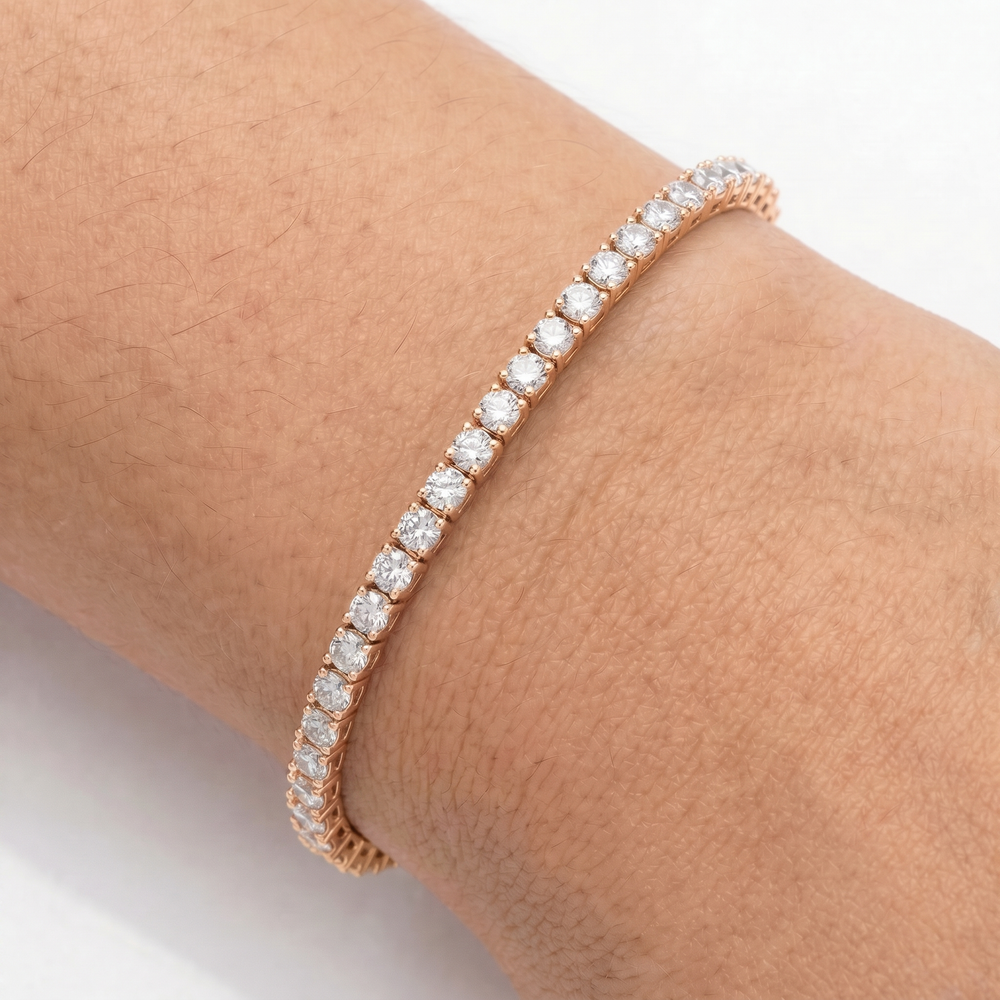Aura Tennis Bracelet 3MM - Rose Gold