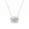 Oval Horizontal Pendant Necklace - Gold