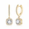 Mira Earrings – 1CT Cushion Cut - Gold