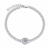 Halo Curb-Chain Bracelet - White Gold