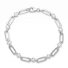 Paperclip Station Bracelet - White Gold