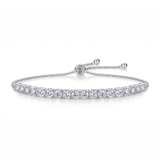 Adjustable Bolo Tennis Bracelet - White Gold