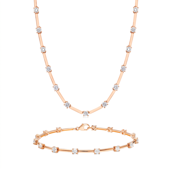 Élise Set rose gold necklace and bracelet