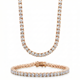 Tennis Set 3MM rose gold necklace and bracelet