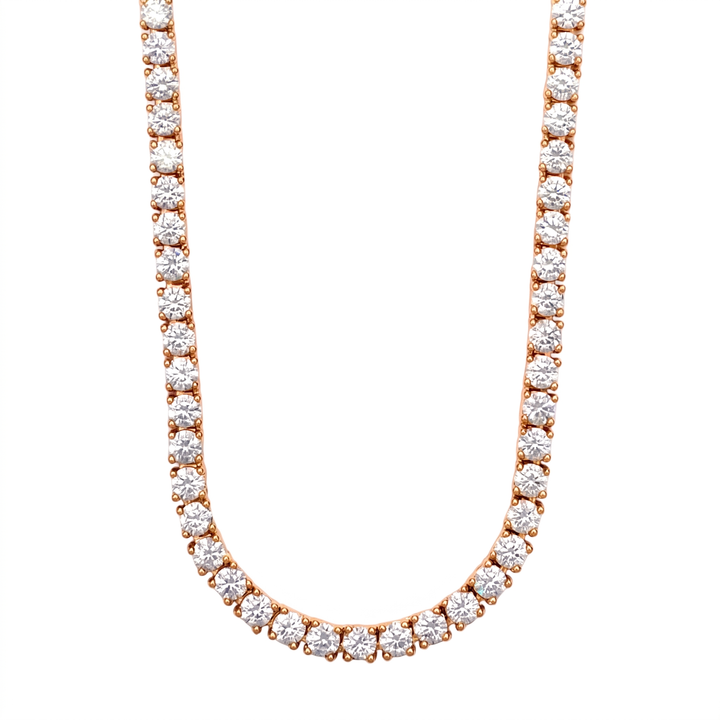 Aura Tennis Necklace 3MM rose gold