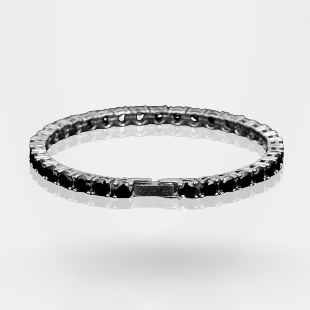 ONYX TENNIS BRACELET - WHITE GOLD