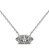 Marquise Horizontal Pendant Necklace