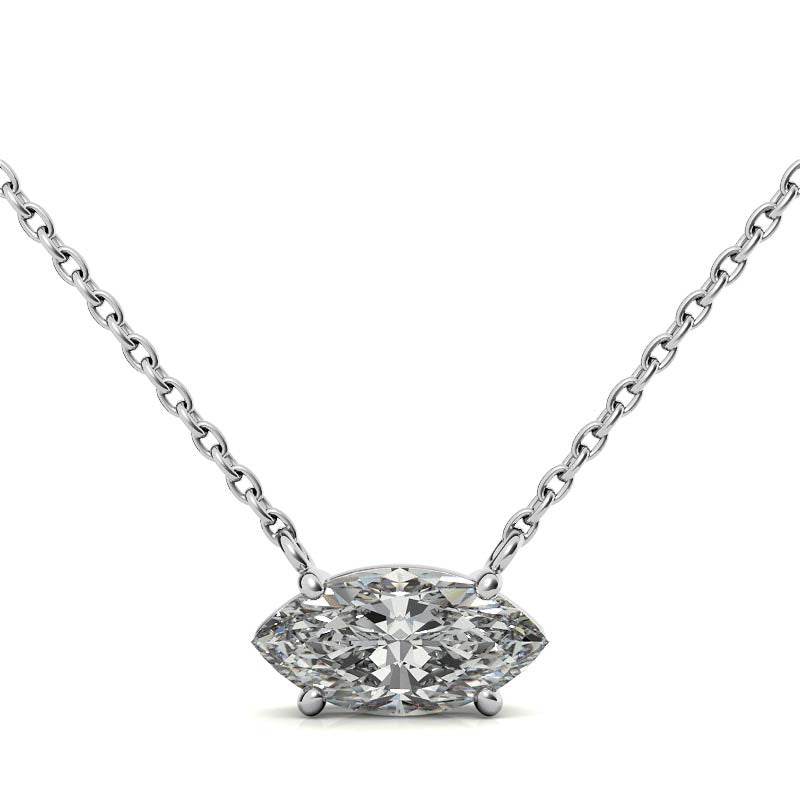 Marquise Horizontal Pendant Necklace