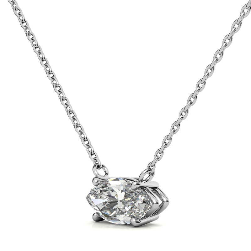 Marquise Horizontal Pendant Necklace