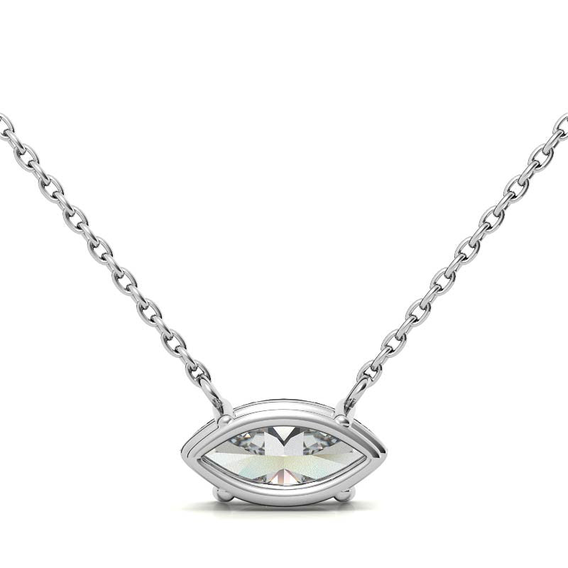 Marquise Horizontal Pendant Necklace