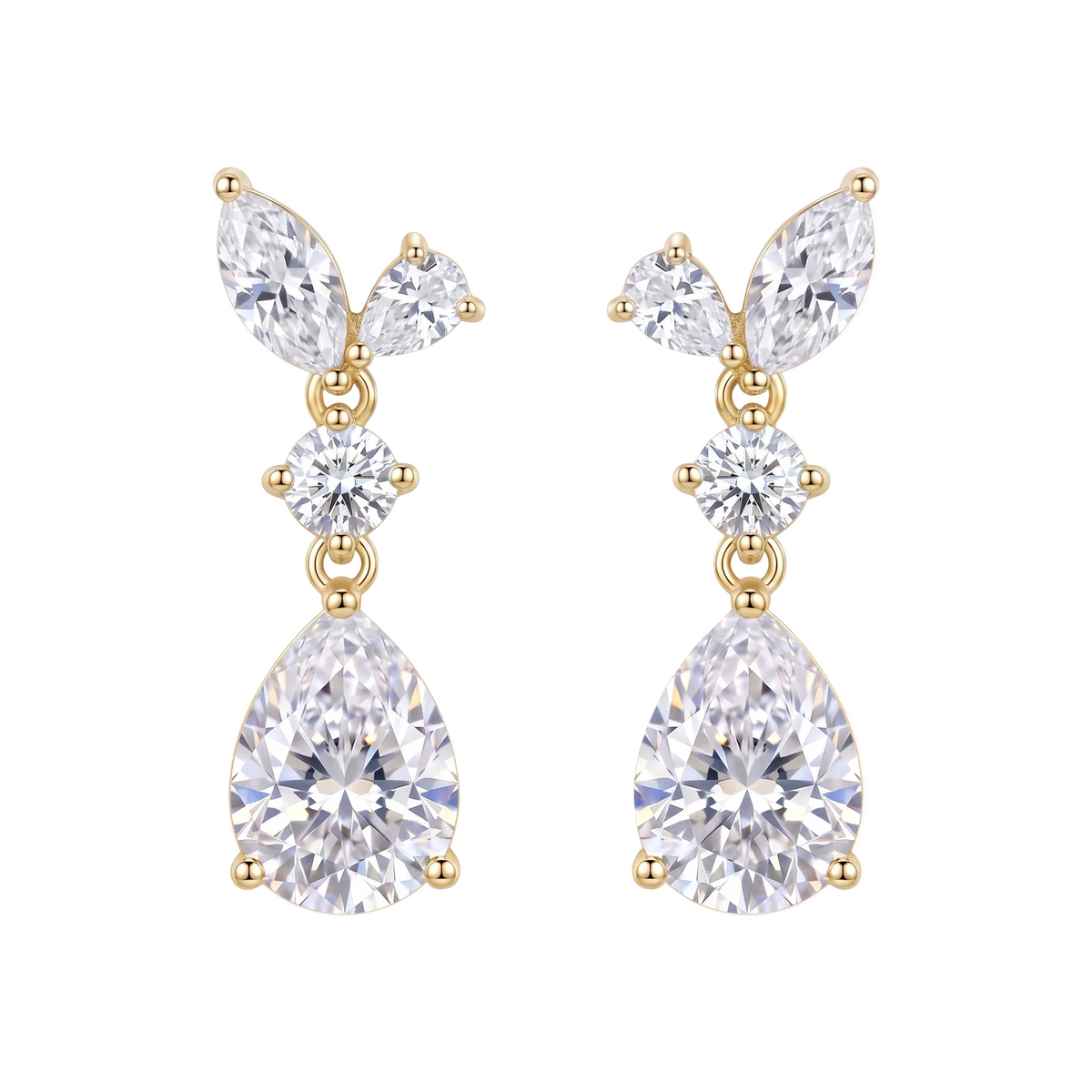 Amelia Pear Drop Earrings - Gold